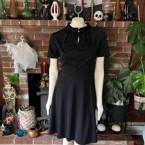 Vintage 60s/70s Black Babydoll Tea Length “Bravo Knits” with Keyhole Detail